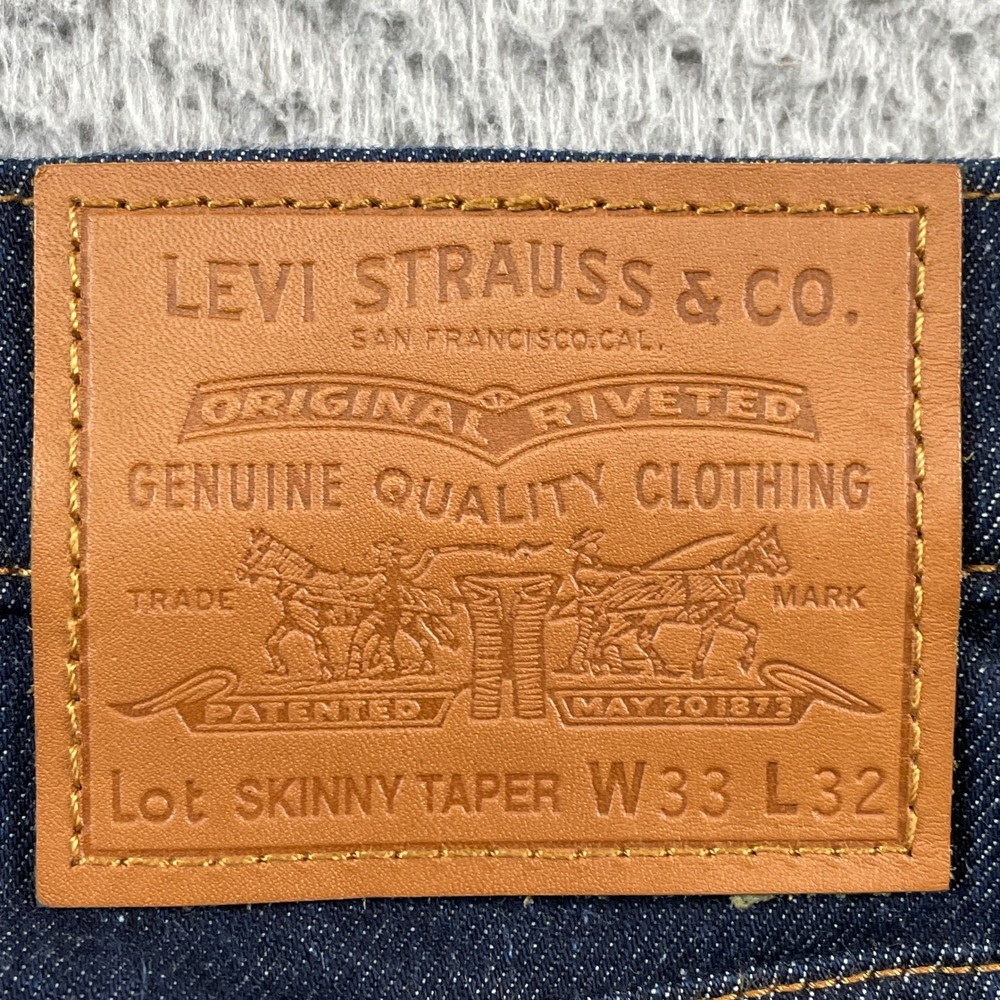 Levi's Jeans Mens 33x32 Blue Skinny Taper Premium Dark Wash Denim Pants - Picture 5 of 11